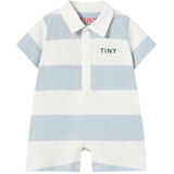 TinyCottons Washed Blue Stripes Strikk Polo One-Piece