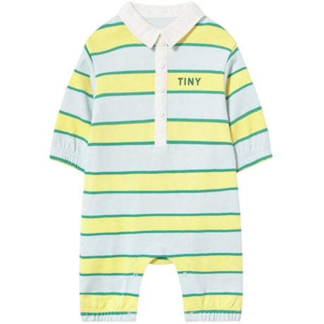 TinyCottons Ice Blue Retro Stripes Polo One-Piece