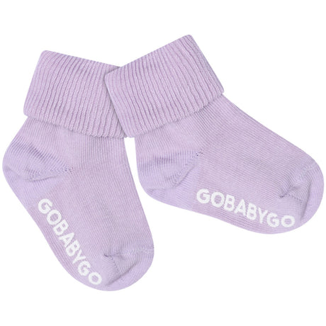 Gobabygo Cloud Lilac Non Slip Strømper Organic Bomull