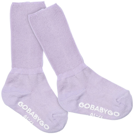 Gobabygo Cloud Lilac Non Slip Strømper Organic Bomull