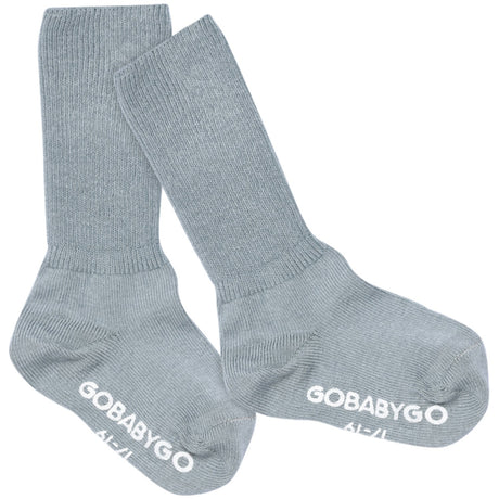 Gobabygo Dusty Blue Non Slip Strømper Organic Bomull