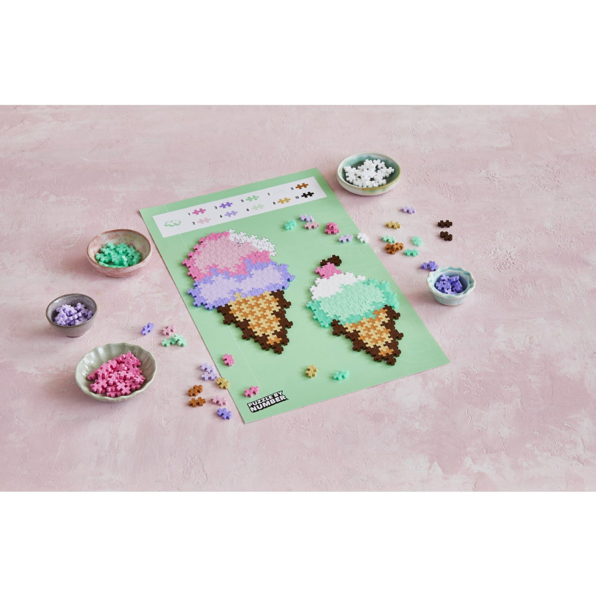 Plus-Plus Puslespill By Number Ice Cream Cones 250pcs
