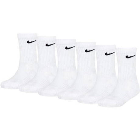 NIKE White Nike Df Perf Basic Crew 6-Pakke Strømper
