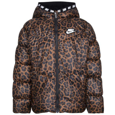 NIKE Archaeo Brown Chevron Printed Puffer Jakke