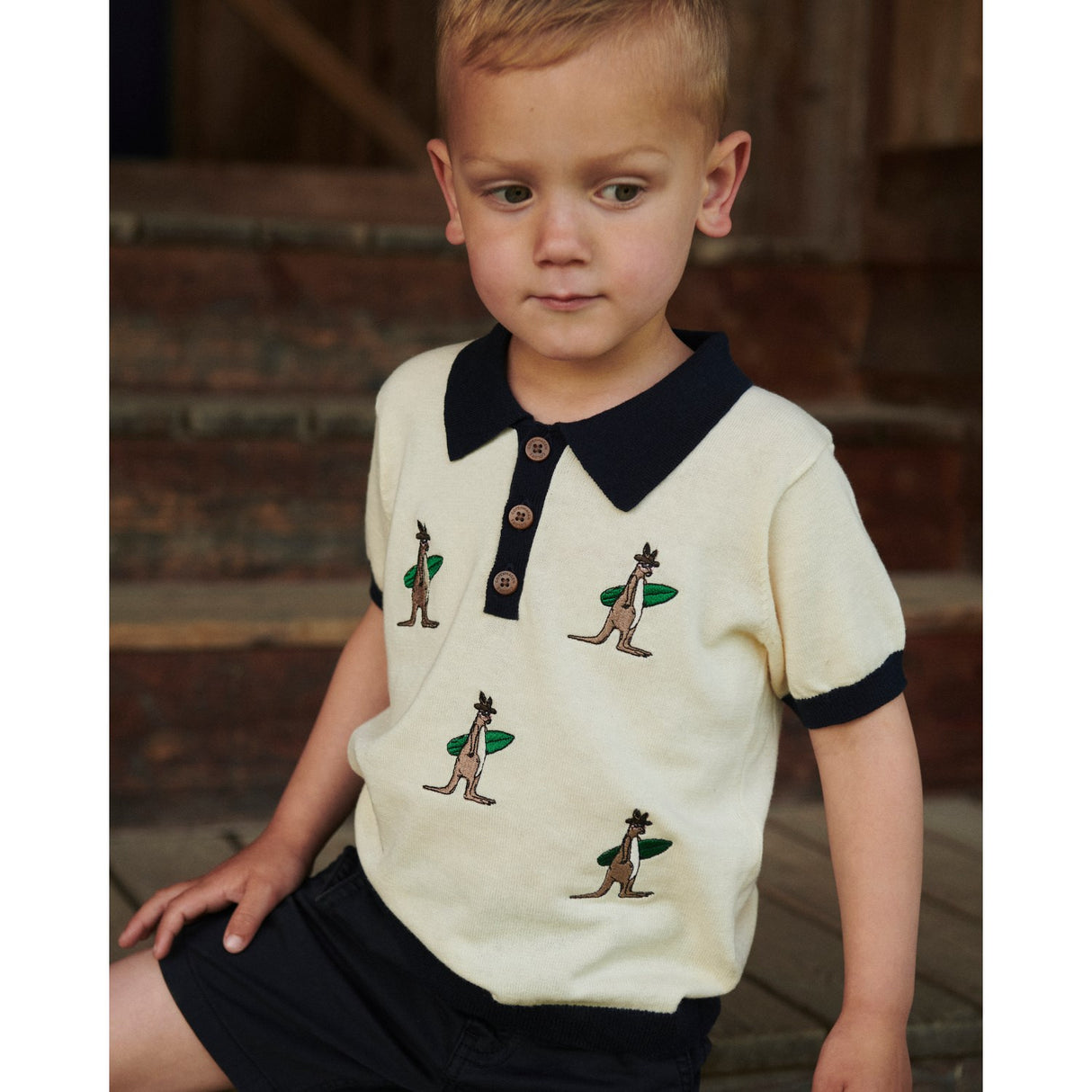 COPENHAGEN COLORS Cream Comb. Polo W. Embroidery