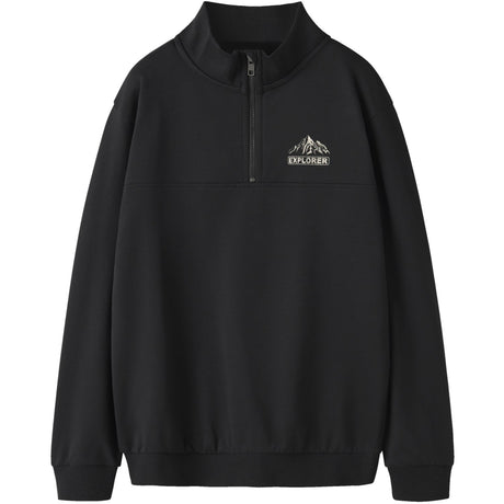 Name It Black Nkmotto Ls Nreg Sweat Half Zip Bru