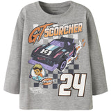 Name It Grey Melange Nmmsteven Hotwheels Ls Nreg Topp Mat