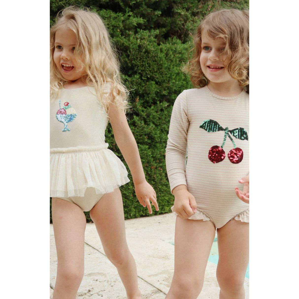 Konges Sløjd Rose Stripe Jade Ls Badedrakt