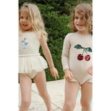 Konges Sløjd Rose Stripe Jade Ls Badedrakt