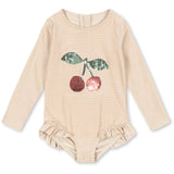 Konges Sløjd Rose Stripe Jade Ls Badedrakt