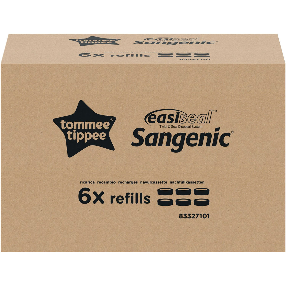 Tommee Tippee Easiseal Refill 6-Pakke Multi Light