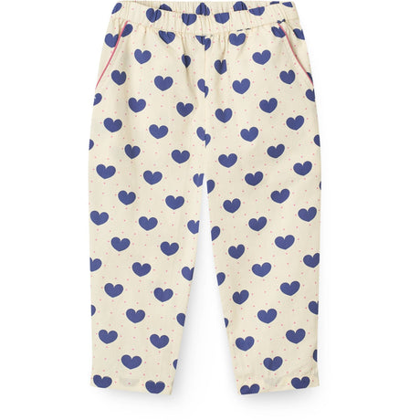 COPENHAGEN COLORS Heart Aop Ocean X Luksusbaby Heart Og Dots Bukser Loose Fit