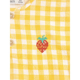 Bobo Choses Yellow Pixel Strawberry Vichy Woven Bluse