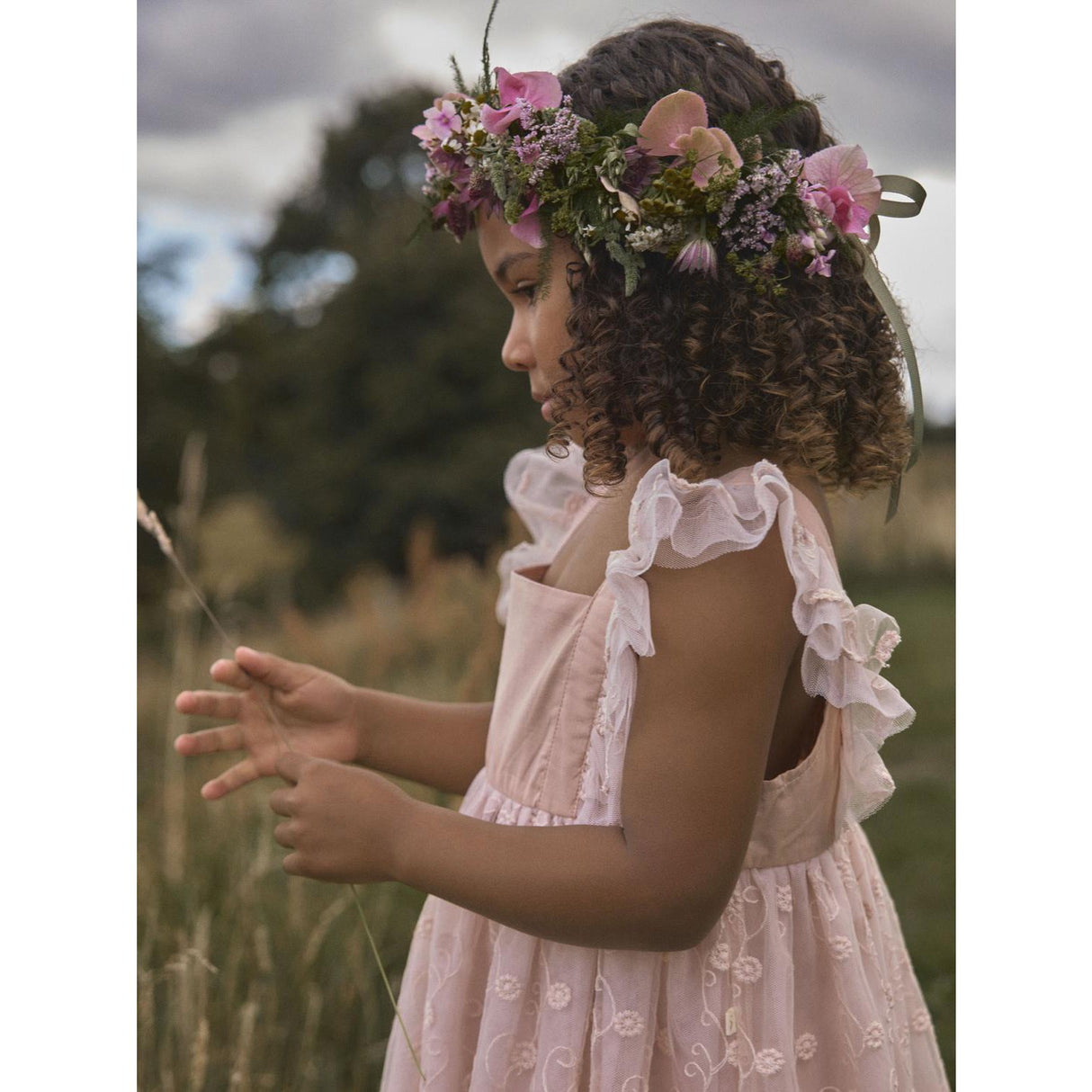 Lil'Atelier Peach Whip Nmffeya Sl Tyll Kjole Lil