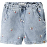 Lil'Atelier Medium Blue Denim Embroided Nmffunda Loose Emb Shorts 2106-Fd Lil