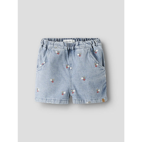 Lil'Atelier Medium Blue Denim Embroided Nmffunda Loose Emb Shorts 2106-Fd Lil