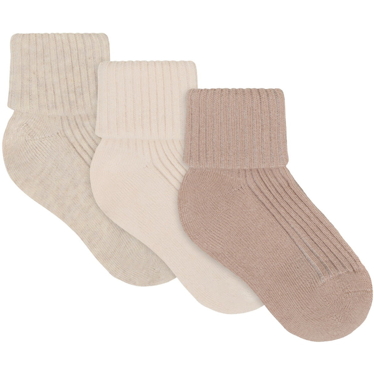 Minymo Birch Baby 2X2 Rib Strømpe 3-Pakning