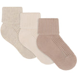 Minymo Birch Baby 2X2 Rib Strømpe 3-Pakning