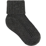 Minymo Light Grey Melange Baby 2X2 Rib Strømpe 3-Pakning