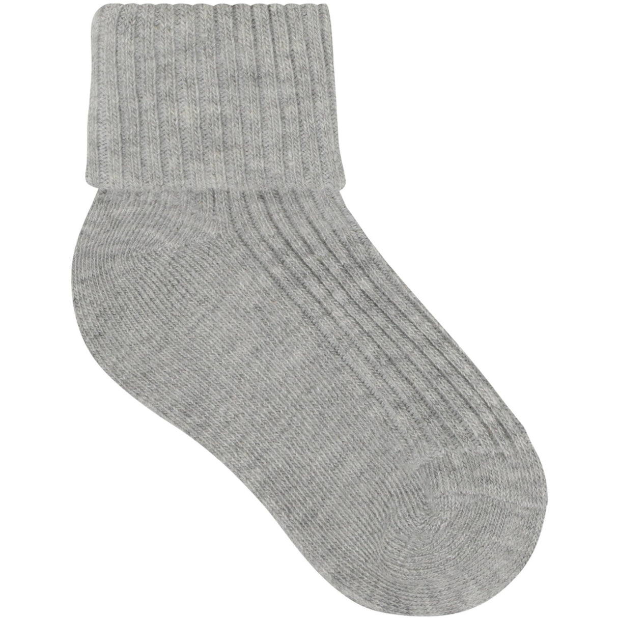 Minymo Light Grey Melange Baby 2X2 Rib Strømpe 3-Pakning
