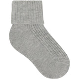 Minymo Light Grey Melange Baby 2X2 Rib Strømpe 3-Pakning