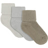 Minymo Willam Gray Baby 2X2 Rib Strømpe 3-Pakning