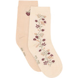 Minymo Birch Strømper M/ Lettuce Edge 2-Pakning