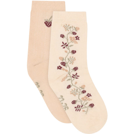 Minymo Birch Strømper M/ Lettuce Edge 2-Pakning
