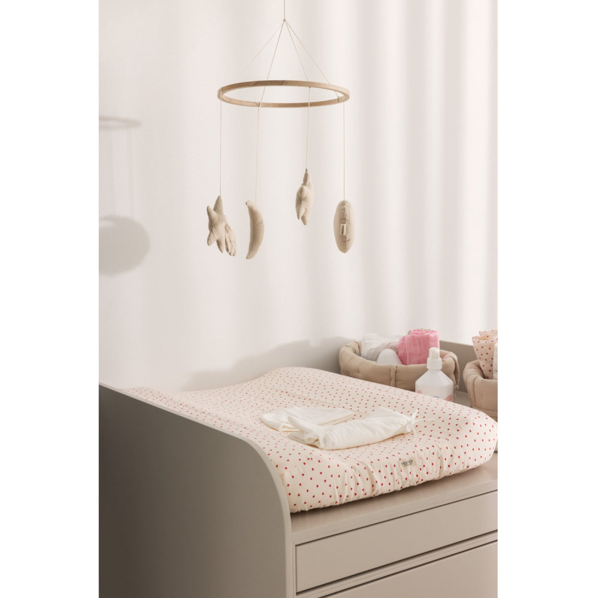 MarMar Cotton Percale Home Happy Hearts Changing Hynde Cover