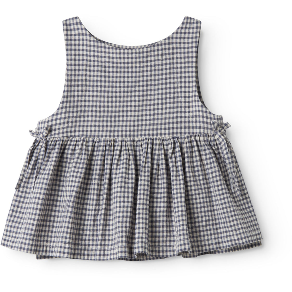 MarMar Cotton Linen Marine Check Tarame Topp