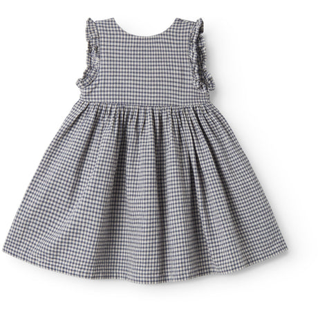 MarMar Cotton Linen Marine Check Darame Kjole