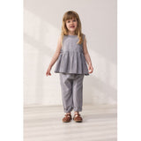 MarMar Cotton Linen Marine Check Tarame Topp
