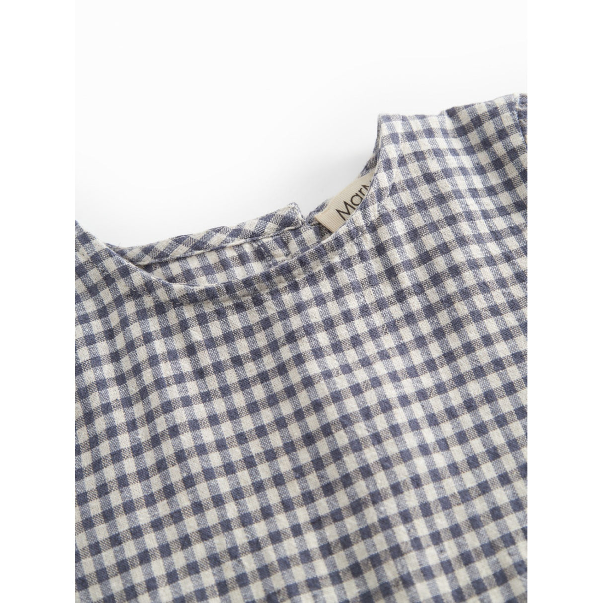 MarMar Cotton Linen Marine Check Rovento Romper