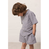 MarMar Cotton Linen Marine Check Tage Skjorte