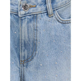 kids ONLY Medium Blue Denim Rhinestones Kogsonny Hw Wide Rhinst Dnm Shorts Azg