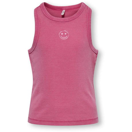 kids ONLY Magenta Smiley Kogjilly Emb Washed Tank Topp Jrs