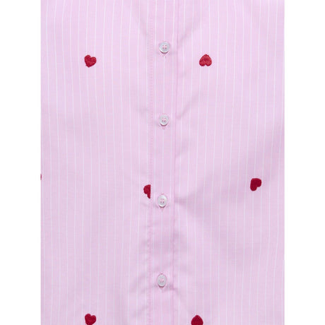 kids ONLY Begonia Pink Cloud Dancer/Emb Red Hearts Kognew Lina Ss Stripe Emb Skjorte Wvn