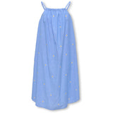 kids ONLY Cashmere Blue Emb Daisy Kogmalou Sl Emb Stropp Kjole Wvn