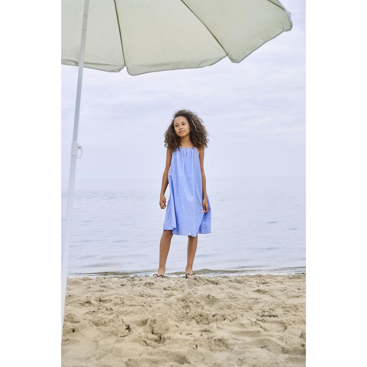 kids ONLY Cashmere Blue Emb Daisy Kogmalou Sl Emb Stropp Kjole Wvn