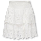 kids ONLY Cloud Dancer Koglou Life Emb Layered Skjørt Wvn