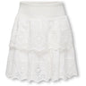 kids ONLY Cloud Dancer Koglou Life Emb Layered Skjørt Wvn