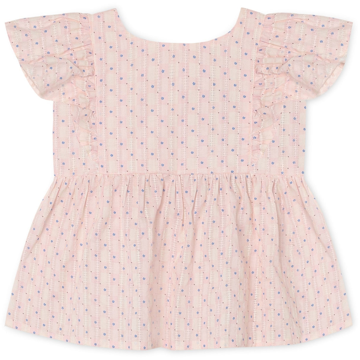 Fliink Chalk Pink Check Aop Zorro Sl Topp