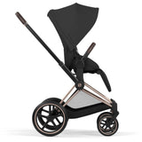Cybex Sepia Black/Black Priam Comfort Rosegold Inklusiv Foldbar Liggedel