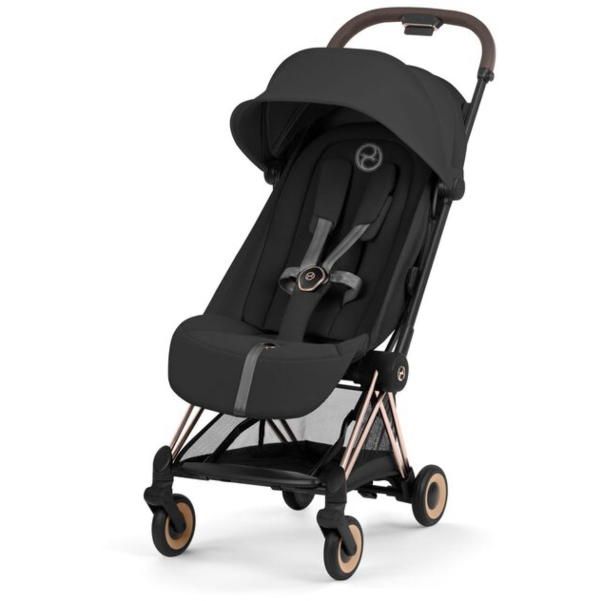 Cybex Sepia Black/Black Coÿa Comfort Rosegold Inklusiv Foldbar Liggedel