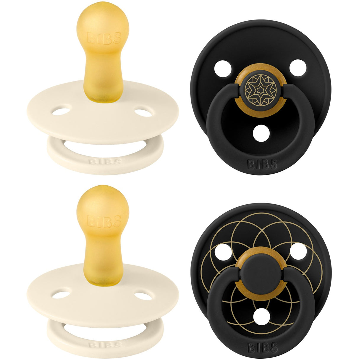 Bibs Ivory Gold Black Gold Smokk Studio Colour 4 Pakke Noor & Layl Latex