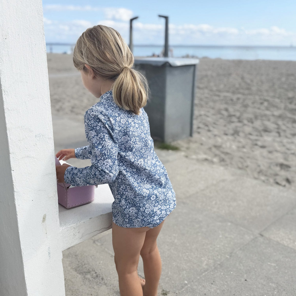 Petit Crabe Evening Sky (Made With Liberty© Fabric) Sydney Uv Swimshirt L/S