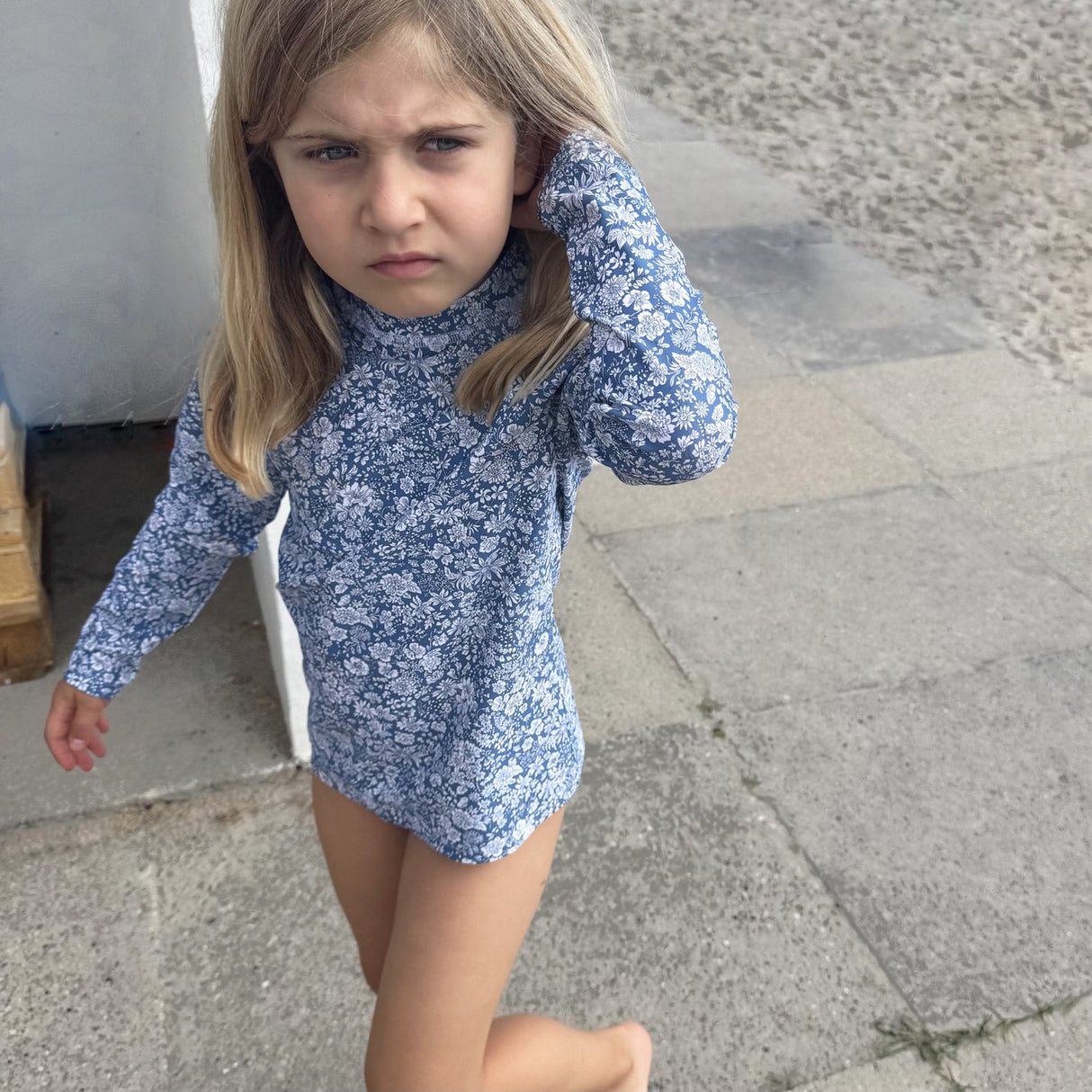 Petit Crabe Evening Sky (Made With Liberty© Fabric) Sydney Uv Swimshirt L/S