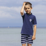 Petit Crabe Blue/White Alex Badeshorts