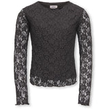 kids ONLY Black Coffee Kogleika Ls Lace Topp Jrs Noos