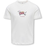 kids ONLY Cloud Dancer Dog Koglila Ss Reg Printed Tee Jrs